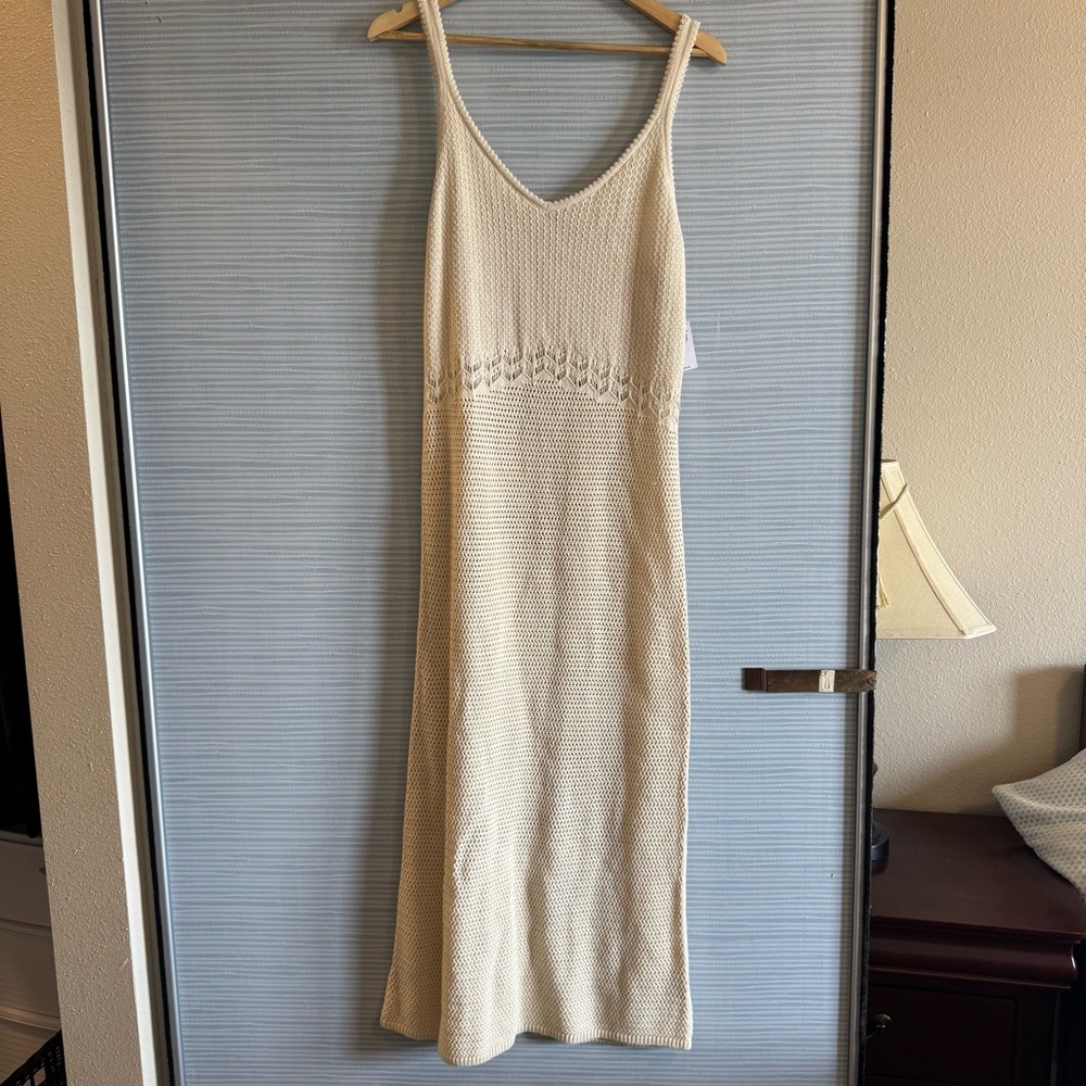 Brand New With Tags Old Navy Cream Knit Beach Maxi Dress